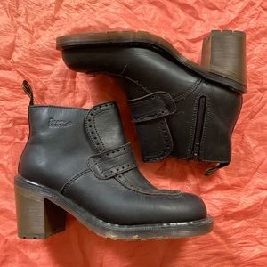 goth Dr. Martens england black heeled booties